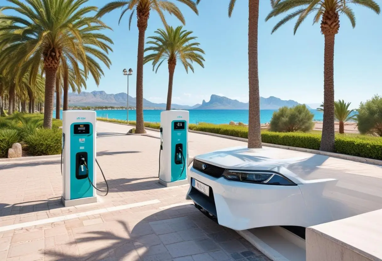 Elbilar och laddstationer i Alcudia